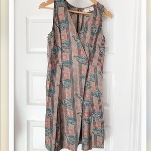 Cotèlac Pink Abstract Design Button Wrap Dress Size 0